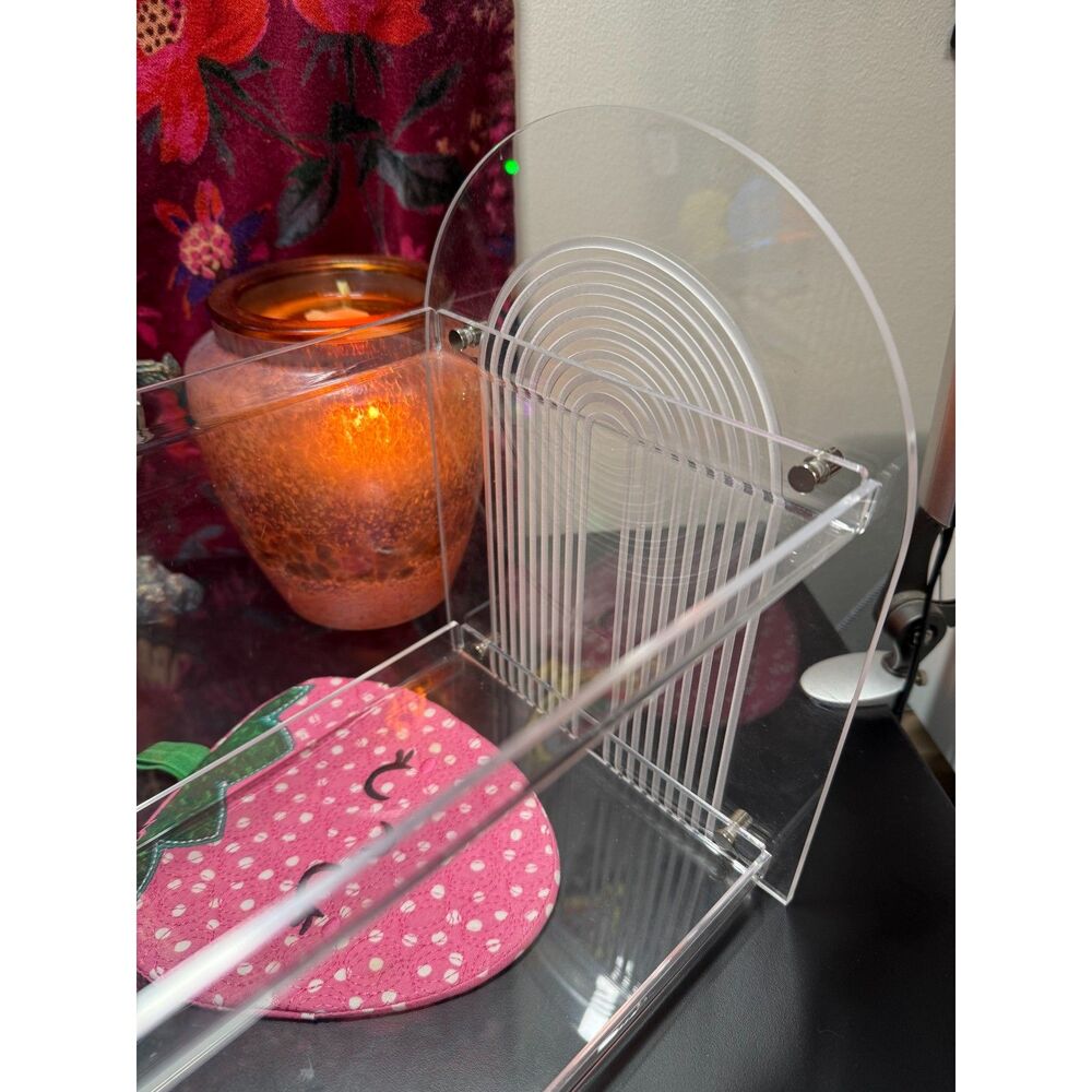Vintage Clear Rainbow 2 tier Acrylic Vanity Tray - all parts attached! - Picture 3 of 7